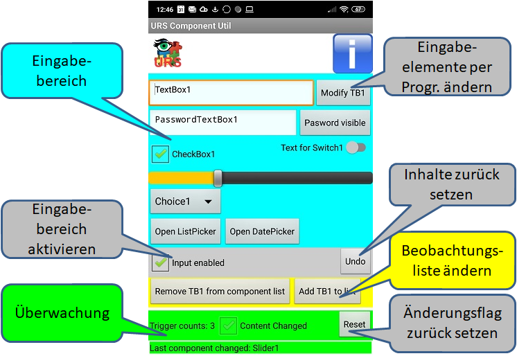 Screenshot der Beispiel-App