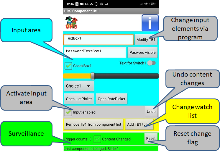 Screenshot der Beispiel-App