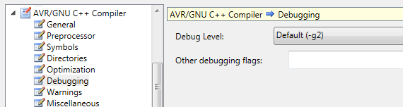 Debugging-Einstellungen