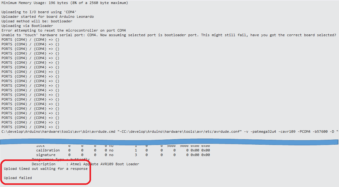 Erfolglose Bootloader-Initialisierung
