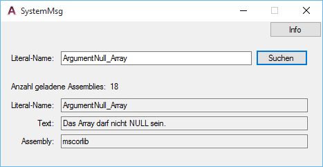 Tool zum Auslesen von systeminternen Texten