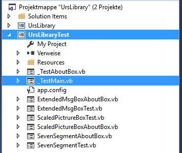 Projektstruktur des Testprogramms