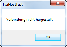 Fehlermeldung Verbindungsaufbau