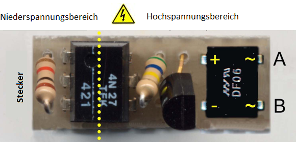 Aufgebaute Platine