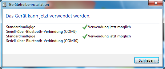 COM-Ports eingerichtet