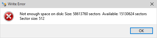 Win32 Disk Imager Fehlmeldung
