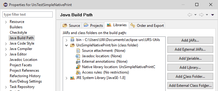 Build Path einstellen