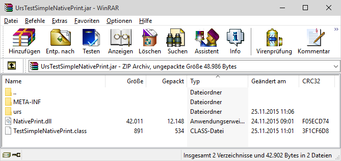 Struktur des JAR-Archivs