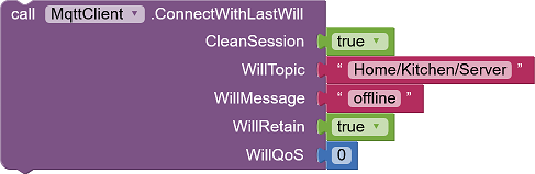 Methode Connect mit 'Last Will'