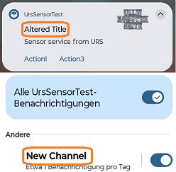 Geänderte Benachrichtigungsparameter