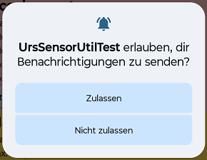 Dialog: Berechtigung zum Senden von Benachrichtigungen