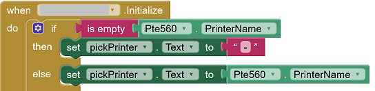 Initilaie Anzeige eines ausgewählten Druckers