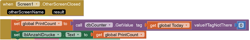Aktualisierung der Etikettenanzahl