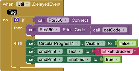 Verzögerte Auslösung des eigentlichen Drucks