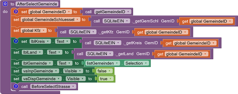 Prozedur AfterSelectGemeinde