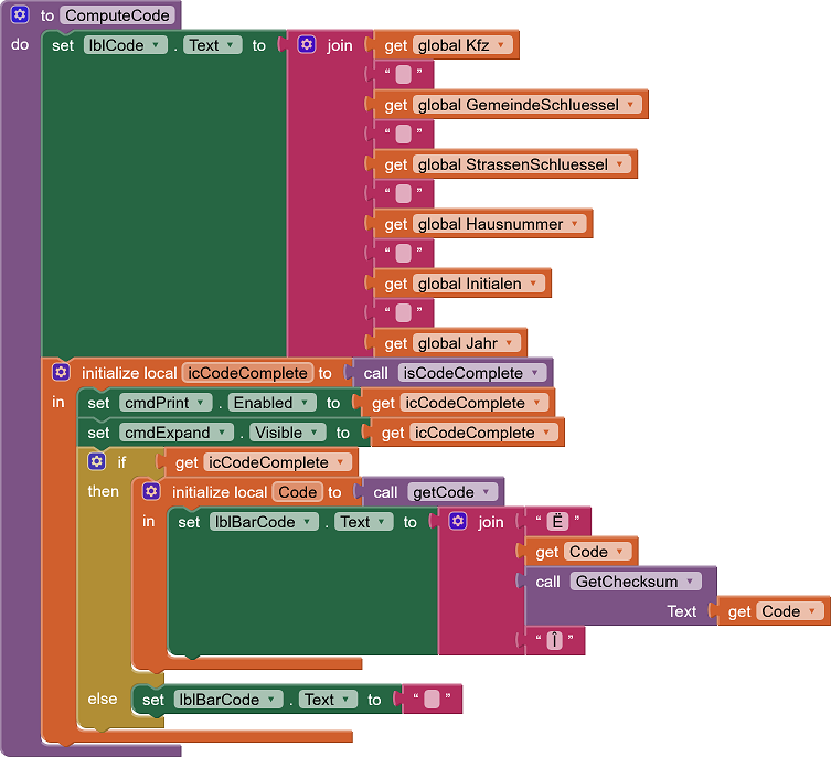 Prozedur ComputeCode